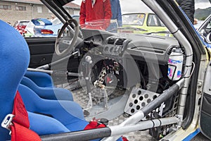 INTERIOR OF A RALLY CAR