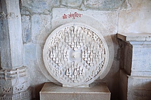 Interior of Ranakpur Temple in Rajasthan, India