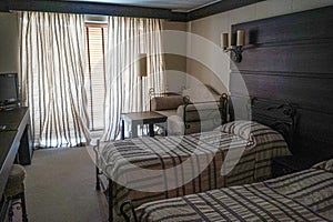 Interior of a regular hotel room for 2 people