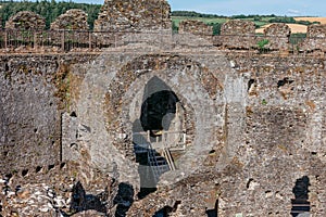 The interior of Restormel Castle near Lostwithiel