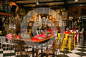 Interior of retro Bistro Restaurant and Bar