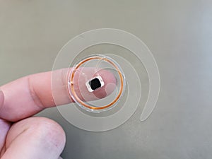 Interior of an RFID transponder for access control