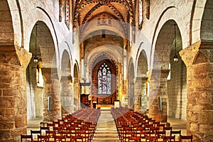Interior of RomainmÃÂ´tier Priory, Vaud Canton, Switzerland photo