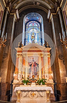 Interior of the roman catholic church St. Stephen's Basilica. Budapest, Hungary