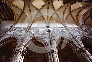 Interior of roman style JÃ¡ki church Hungary