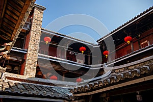 The interior roofs of Fujian earthen buildings in Hekeng village