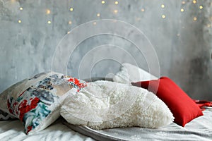 Interior room decorated in Christmas style