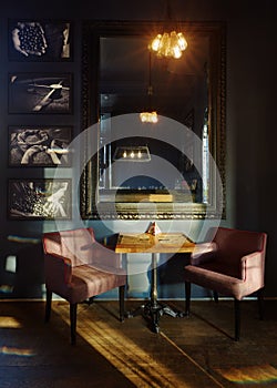 The interior of the room is different styles