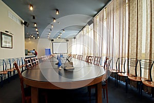 Interior of a room for meetings photo