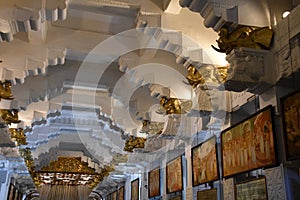 Interior of room at Temple of the Sacred Tooth Relic in Kandy