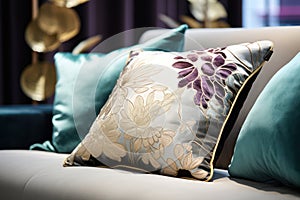 Interior room white interior furniture background luxury comfortable living pillow cushion design sofa decorative home
