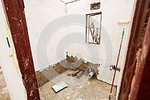 Interior rooms while building and painting a small low cost house in Soweto