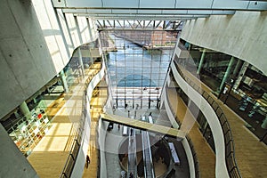 Interior of the Royal Library, also known as The Black Diamond in Copenhagen