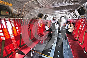 Interior of RSAF Boeing CH-47 Chinook at Airshow