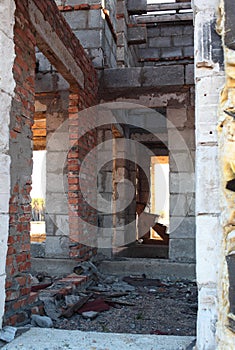 Interior of a ruined house