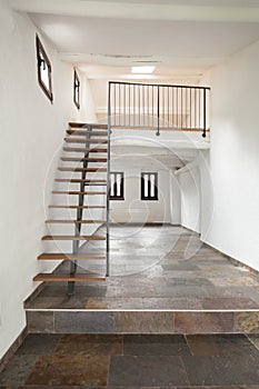 Interior rustic house, stairs