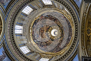 Interior of Saint Agnes & x28;Santa Agnese& x29; in Agone. Church in the c