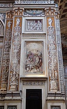 Interior of Saint Andrew Basilica in Mantua, Italy