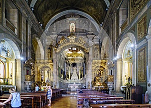 Interior of Saint Anthony`s Church Congregates built in the eighteenth century and very polychr