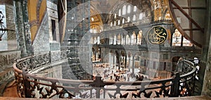 Interior of the Saint Hagia Sophia with a writing
Translation: Allah