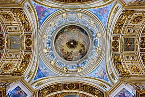 Interior of the Saint Isaac Cathedral. Saint Petersburg, Russia