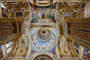 Interior of the Saint Isaac`s Cathedral Isaakievskiy Sobor. Saint Petersburg, Russia