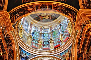 Interior of Saint Isaac`s Cathedral, Saint Petersburg, Russia.