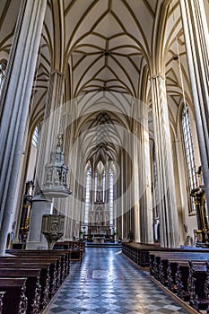 Interior of Saint James Church-Brno,Czech Republic