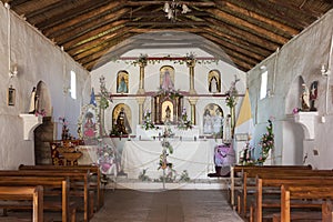 Interior of Saint Lucas Church, Toconao, Chile