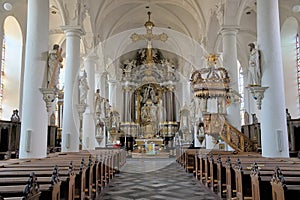 Interior Saint Nicolas church, Eupen