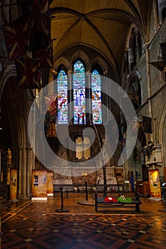 Interior of Saint Patrick Cathedral in Dublin, Ireland