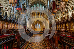 Interior of Saint Patrick Cathedral in Dublin, Ireland