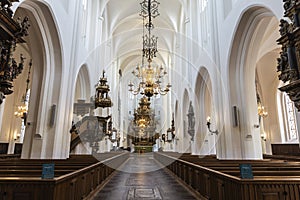 Interior of the Saint Peter`s Church in Malmo, Sweden
