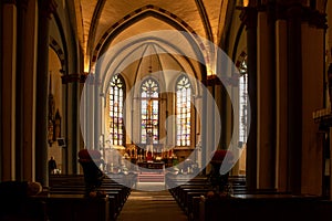Interior of Saint Simon`s and Jude`s church