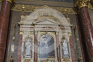 Interior of Saint Stephen Basilica in Budapest, Hungary.