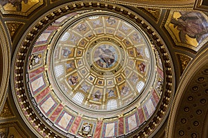 Interior of Saint Stephen Basilica in Budapest, Hungary.