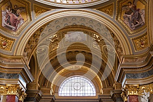 Interior of Saint Stephen Basilica in Budapest, Hungary.