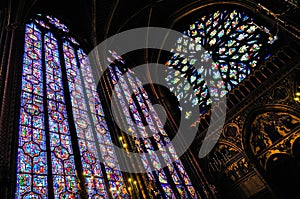 Interior of the Sainte-Chapelle in Paris photo