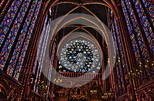 Interior of the Sainte-Chapelle in Paris photo