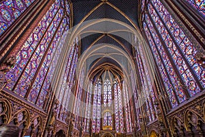 Interior of Sainte-Chapelle, Paris,France