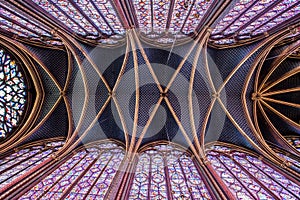 Interior of Sainte-Chapelle, Paris,France