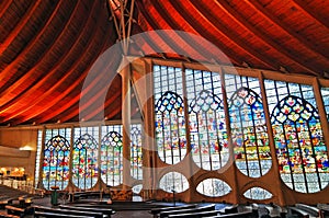 Interior of Sainte Jeanne d`Arc church Rouen. Normandy France