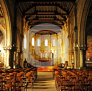 Interior of Sainte Marie de La Bastide church, Bordeaux, France