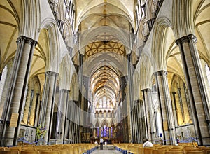 Interior Of Salisbury Cathedral Christianity Concept