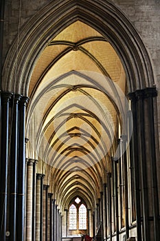 Interior of Salisbury Cathedral in England