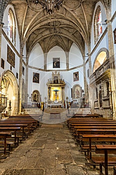Interior of San Martin Church at the Plaza Mayor, Main Square of Trujillo. Spain