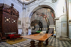 Interior of San Miguel church in Jerez de la Frontera in Andalusia, Spain