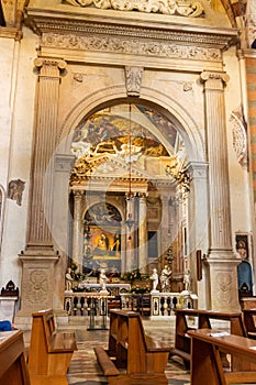 Interior of Santa Anastasia Church in Verona, Italy. Santa Anastasia is a church of the Dominican Order in Verona, it was built in