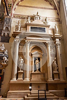 Interior of Santa Anastasia Church in Verona, Italy. Santa Anastasia is a church of the Dominican Order in Verona, it was built in
