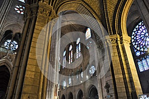 Interior of the Santa Maria del Pi in Barcelona, Catalonia, Spain.